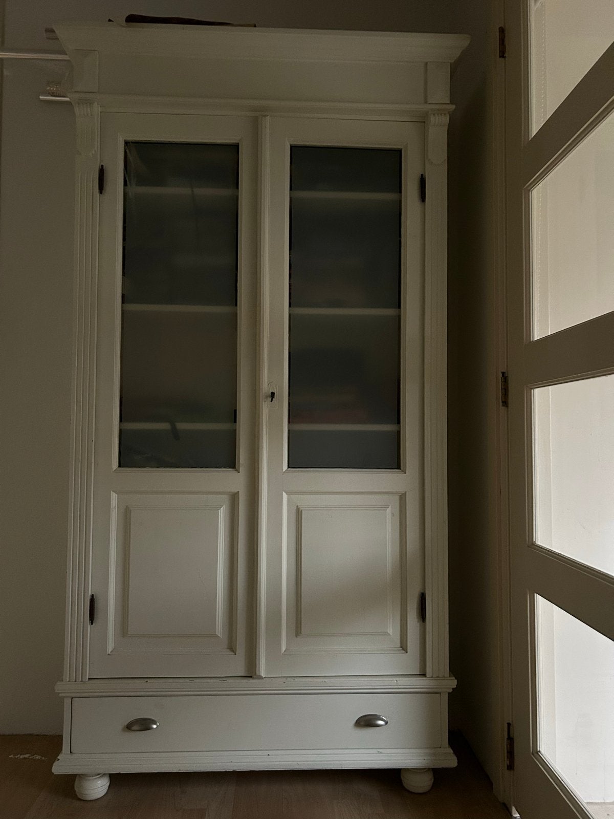Witte kast met lade en legplanken - 100x200 cm, Ophalen, Gebruikt, 100 tot 150 cm, 200 cm of meer