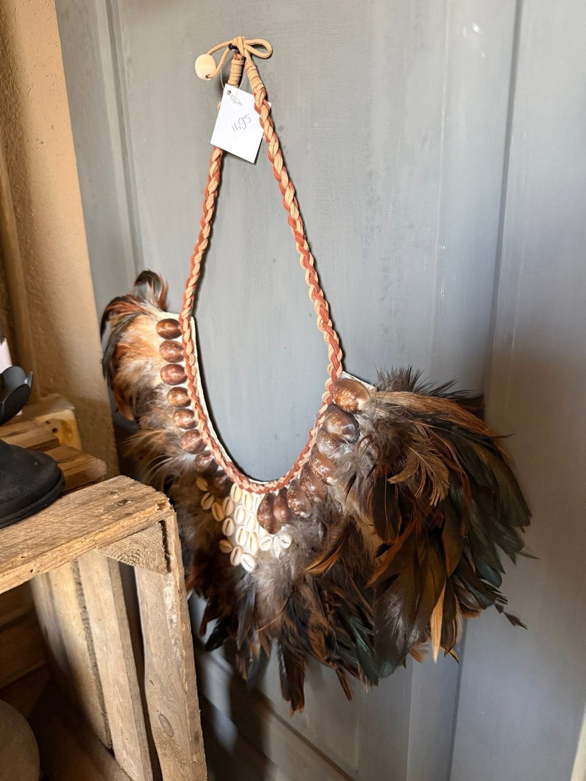 veren ornamenthangeer/wanddecoratie, Boho, Nieuw, Ophalen of Verzenden, Natuurlijk materiaal