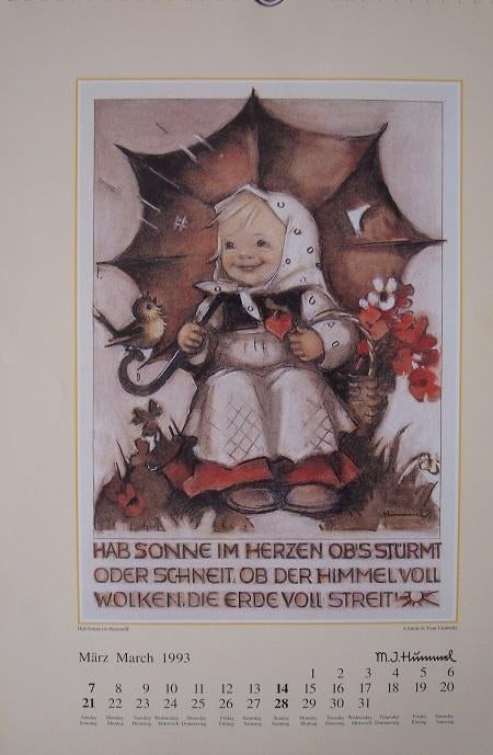Hummel kalender 1993, Boeken, Kunst en Cultuur | Beeldend, Gelezen, Schilder- en Tekenkunst, Ophalen of Verzenden