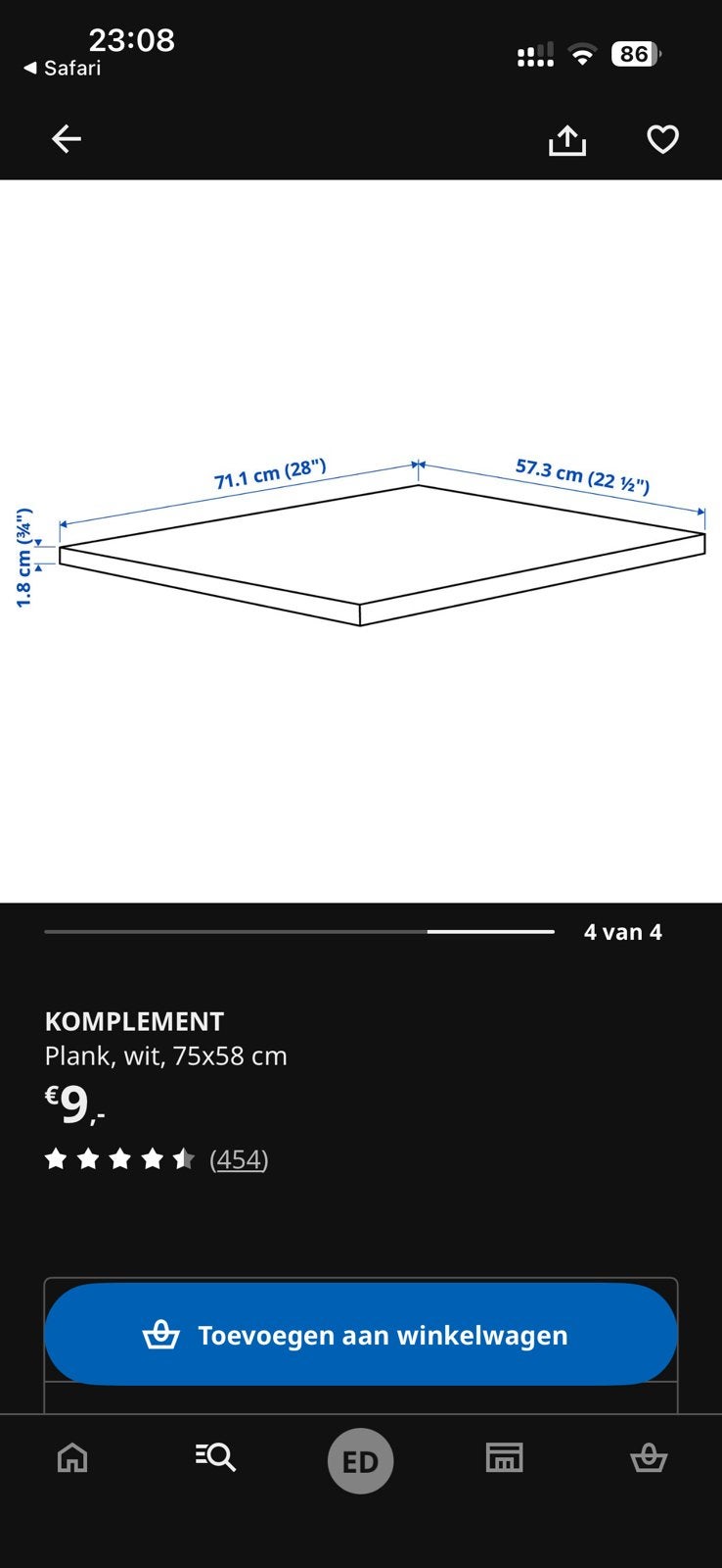 5 planken voor Pax kast ikea (75x35), Ophalen, Gebruikt, 1 of 2 laden, 50 tot 100 cm