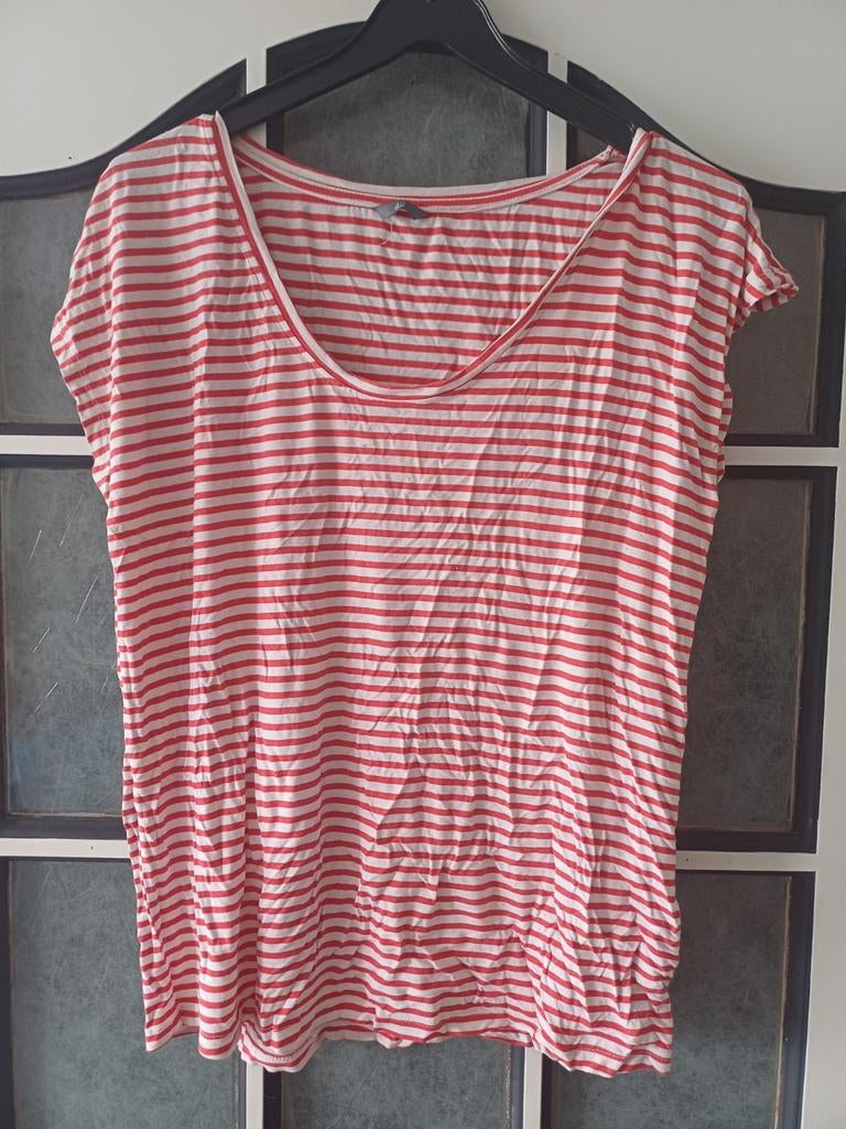 Rood / wit gestreept shirt, maat 42, Kleding | Dames, T-shirts, Zeeman, Maat 42/44 (L), Ophalen of Verzenden, Zo goed als nieuw