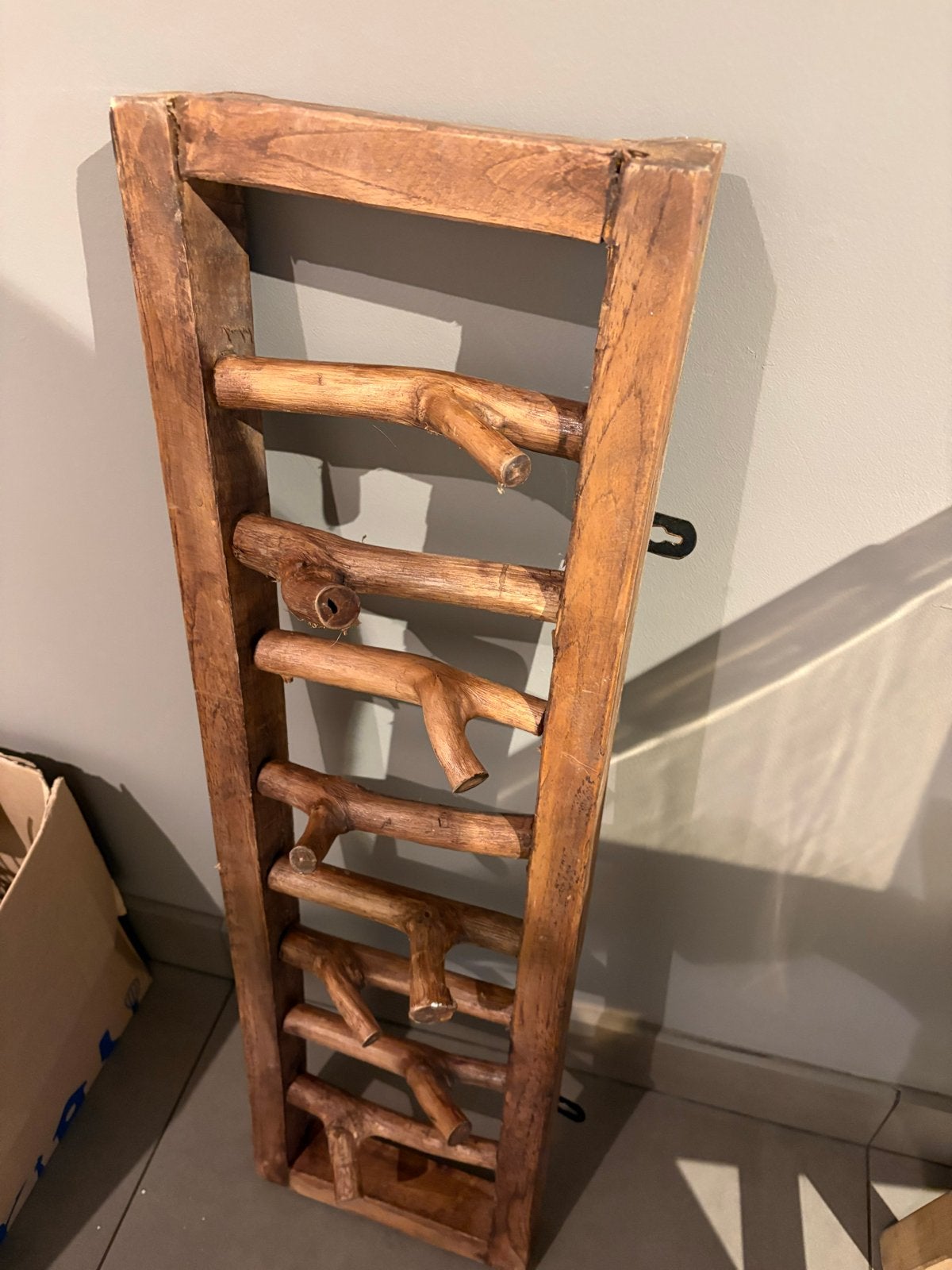 Houten ophangrek / kapstok 80x24x5 cm voor binnen/overkappin, Gebruikt, Minder dan 100 cm, Hout, Ophalen
