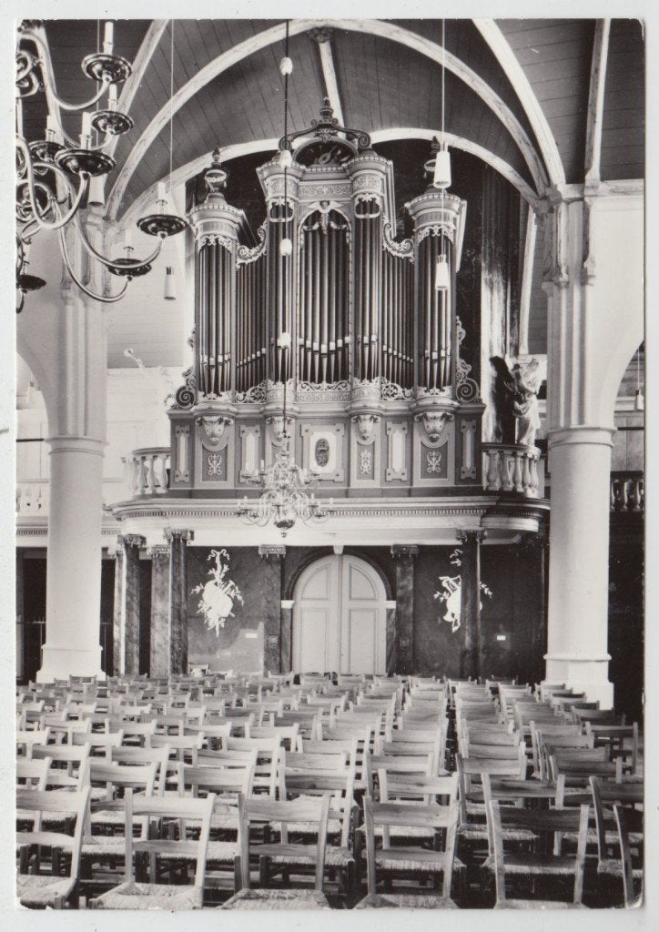 Voorburg Interieur Oude Kerk Marianne Orgel Info achterkant, Verzenden, 1980 tot heden, Ongelopen, Zuid-Holland