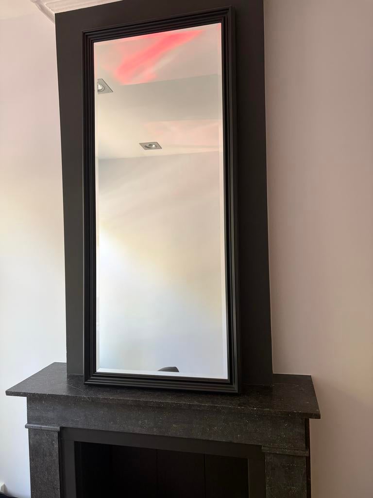 Stijlvolle handgemaakte zwarte spiegel 70x160cm perfecte st, Huis en Inrichting, Woonaccessoires | Spiegels, Ophalen, Zo goed als nieuw