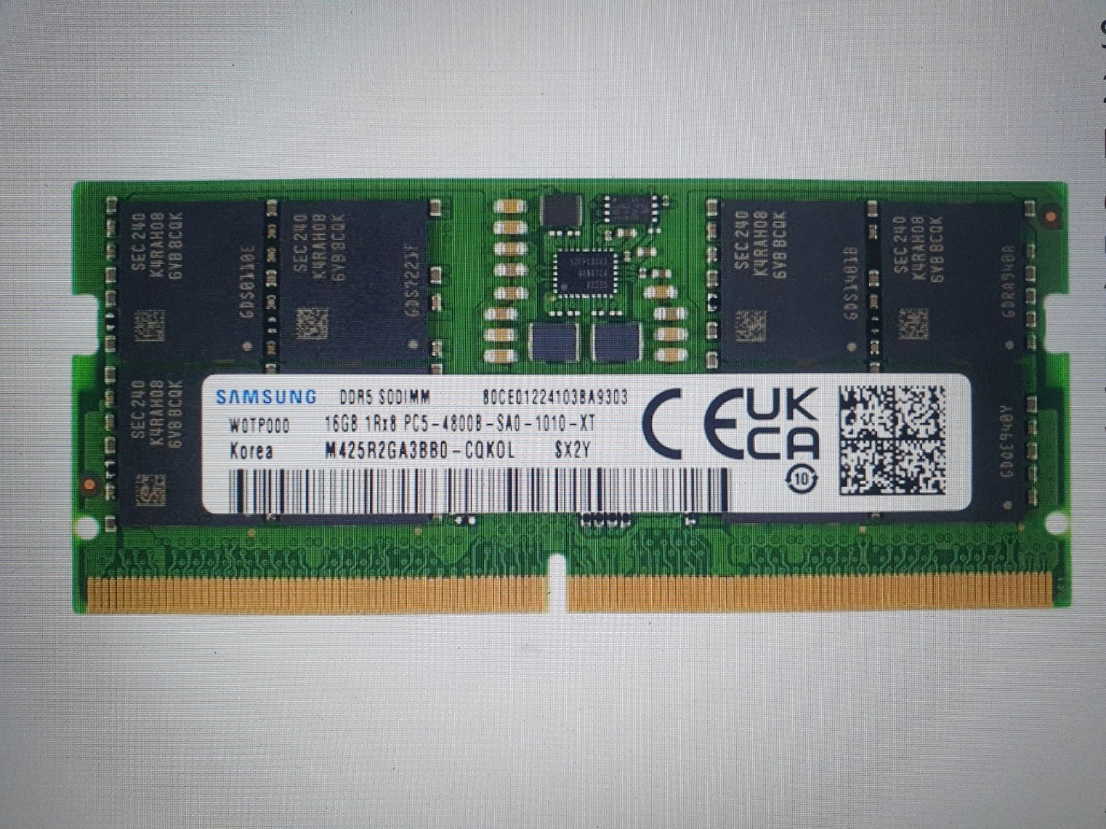 16GB DDR5 SODIMM RAM 4800MHz voor Laptop, Ophalen of Verzenden, Zo goed als nieuw, DDR5, Laptop