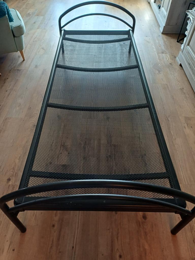Eenpersoons bed van 2,20 van Auping met spiraalbodem, Huis en Inrichting, Ophalen, Gebruikt, 90 cm, Eenpersoons