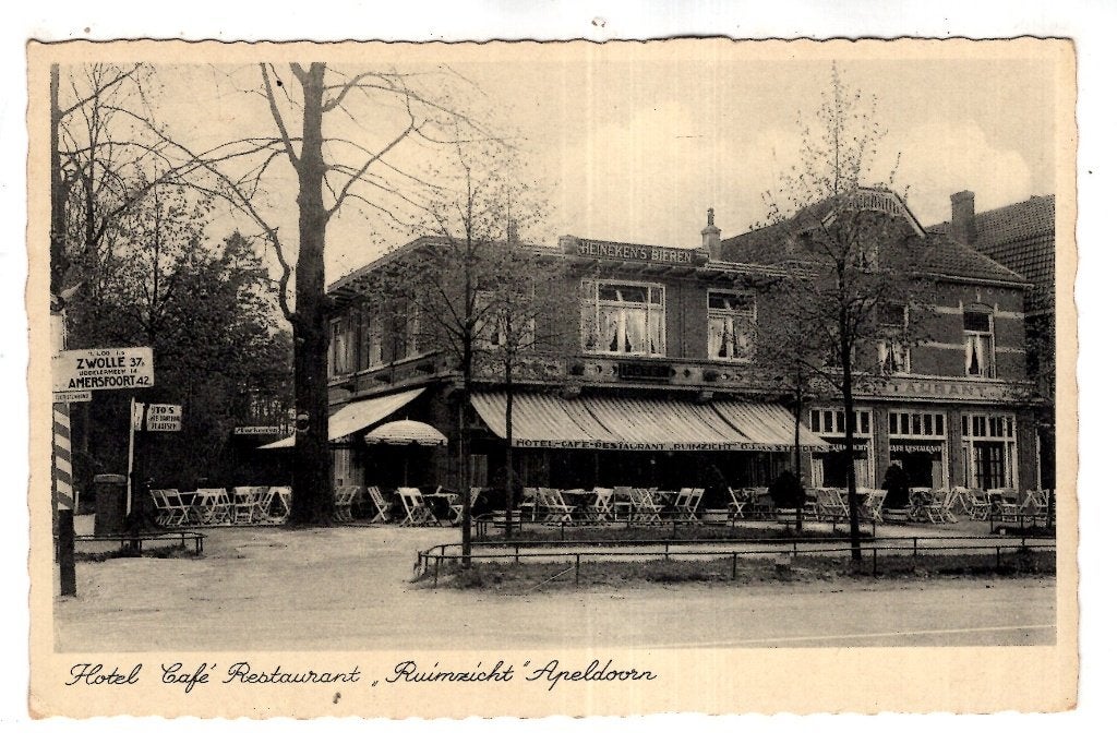 Apeldoorn Cafe Hotel Ruimzicht  D.J. van Steeden, Verzenden, 1920 tot 1940, Ongelopen, Gelderland