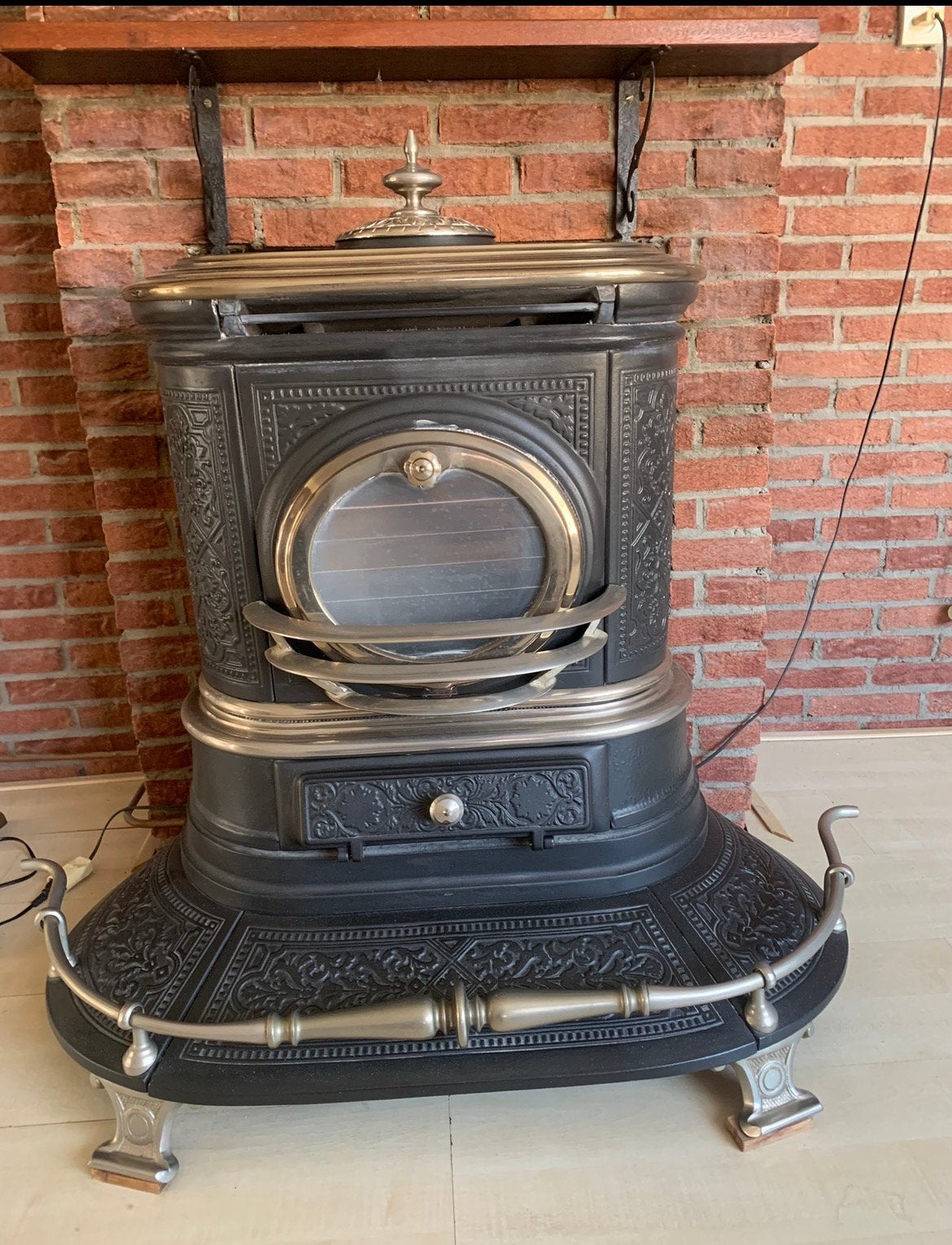 Gietijzeren kachel, Huis en Inrichting, Ophalen, Gebruikt, Gas, Vrijstaand