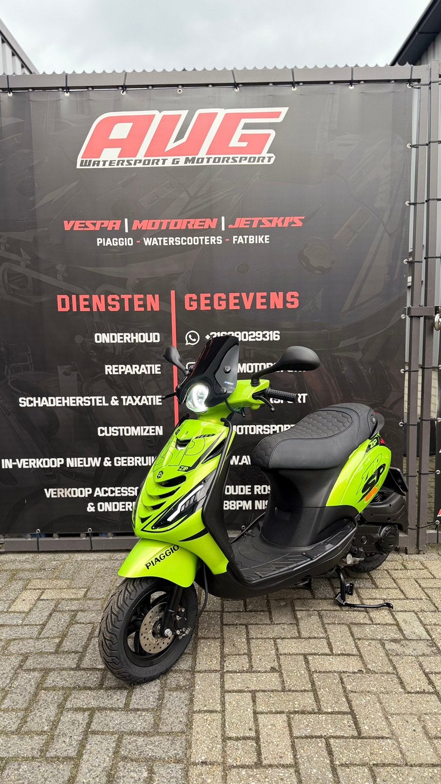 ⭐️AMG GREEN Piaggio Zip e5 4-takt brom GRATIS BEZORGD‼️, Maximaal 45 km/u, Zip, Ophalen of Verzenden, Zo goed als nieuw