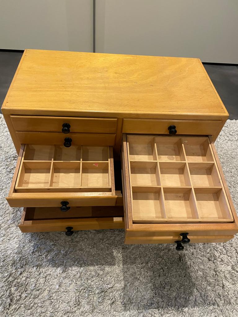 Gelakt Houten Ladekastje met 9 Lades - ideaal voor hobby, Huis en Inrichting, Kasten | Ladekasten, Ophalen, Gebruikt, 5 laden of meer