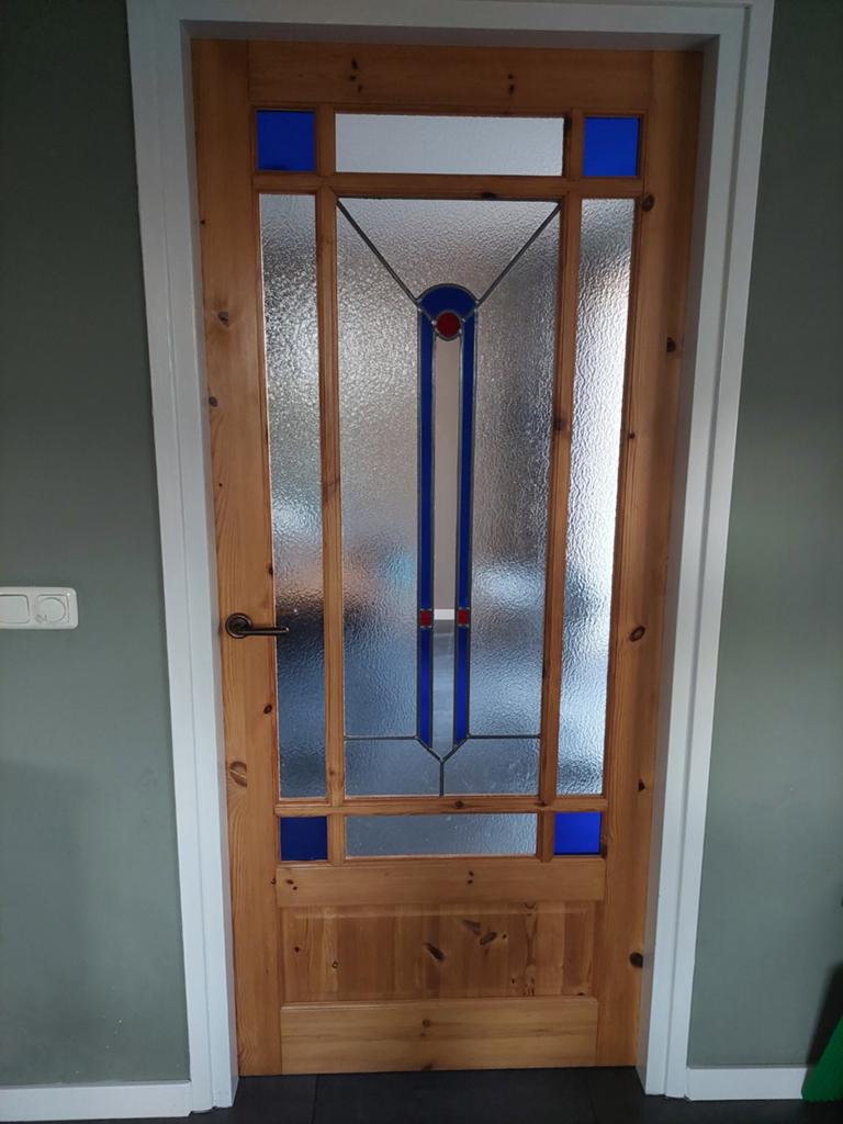 Glas en lood deur, Ophalen, Gebruikt, Binnendeur, 200 tot 215 cm