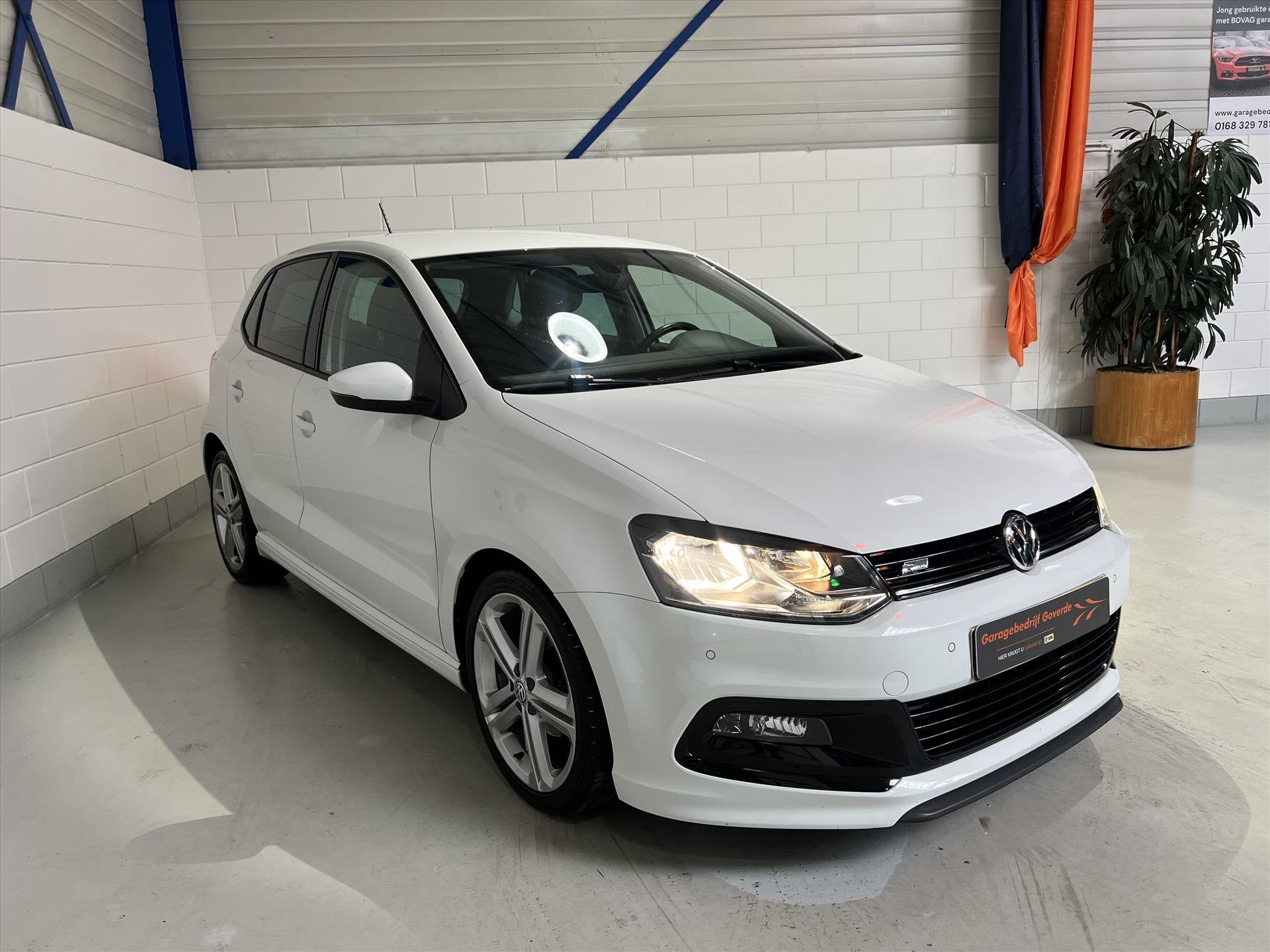 Volkswagen Polo 1.2 TSI 90pk R-Line Navi, Climate, Cruise, P, Auto's, Stof, 4 cilinders, Wit, Origineel Nederlands