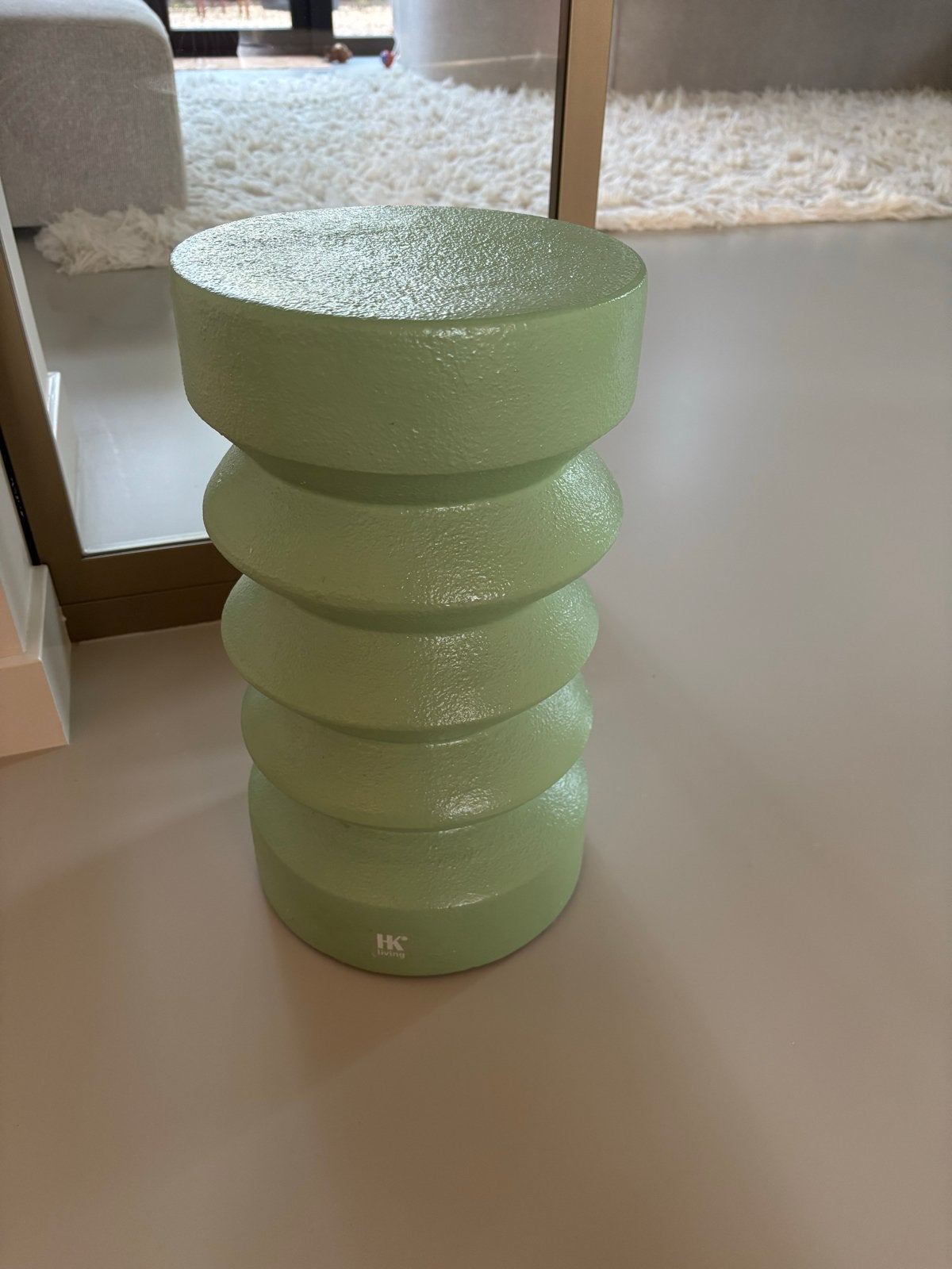 HKliving bijzettafel van stoneware in mintgroen, Huis en Inrichting, Overige materialen, Minder dan 55 cm, Rond, Zo goed als nieuw