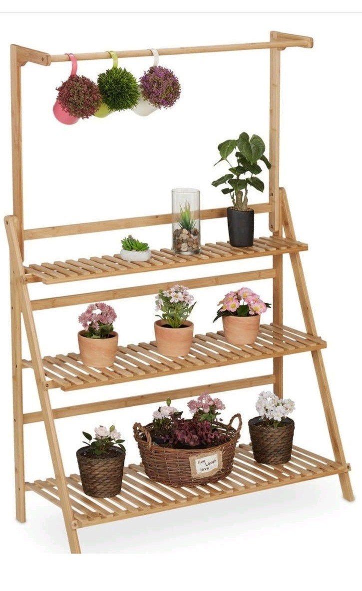 Houten Plantenrek, Huis en Inrichting, Woonaccessoires | Overige, Nieuw, Hout, Bruin, Landelijk, Ophalen