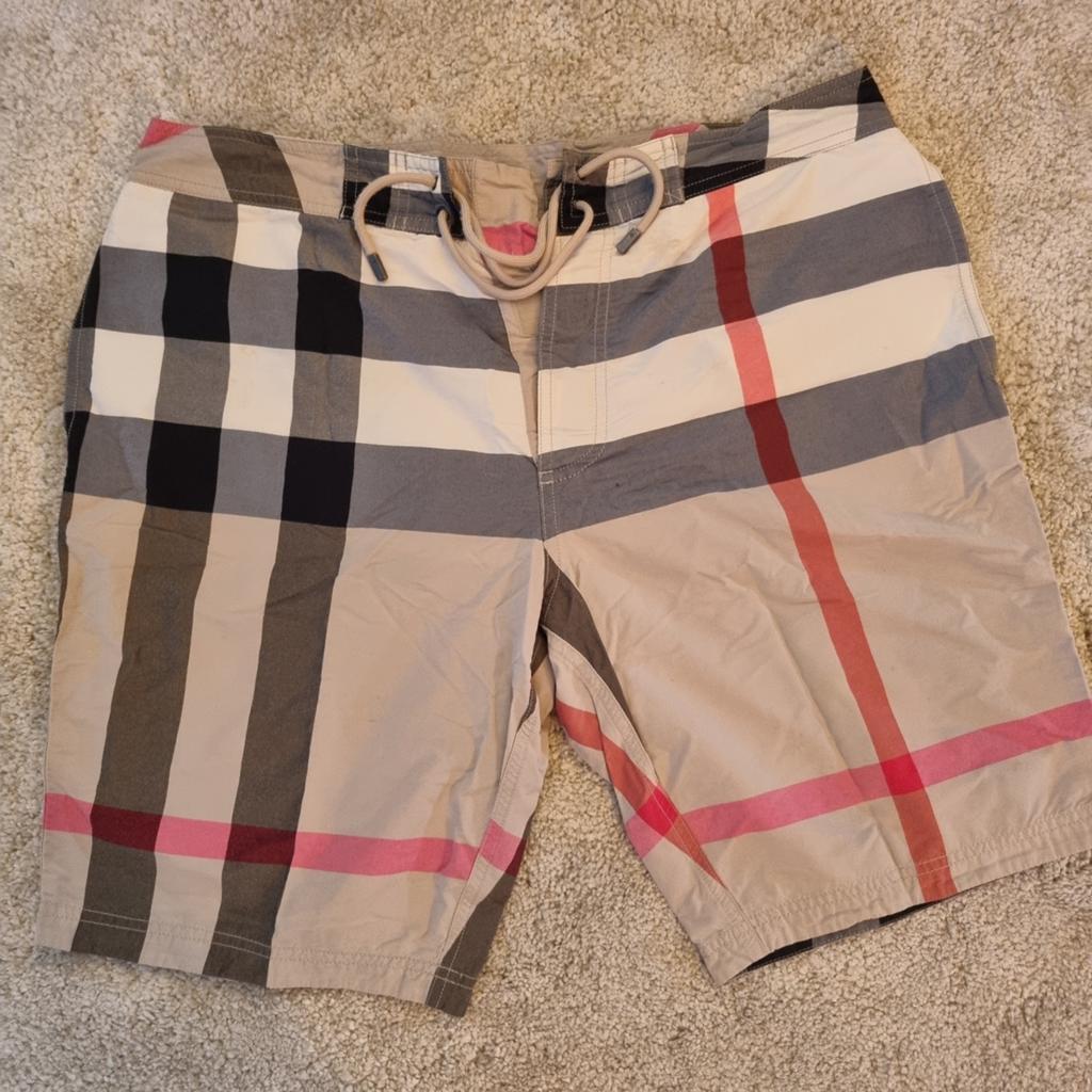 Burberry Zwemshort Maat L - Beige Geruit, Maat 52/54 (L), Beige, Ophalen of Verzenden, Zwemshort