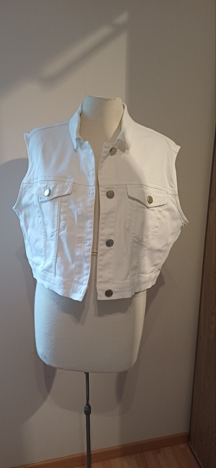 Wit spijker gilet, maat 42, Ophalen of Verzenden, Zo goed als nieuw, Maat 42/44 (L), Wit