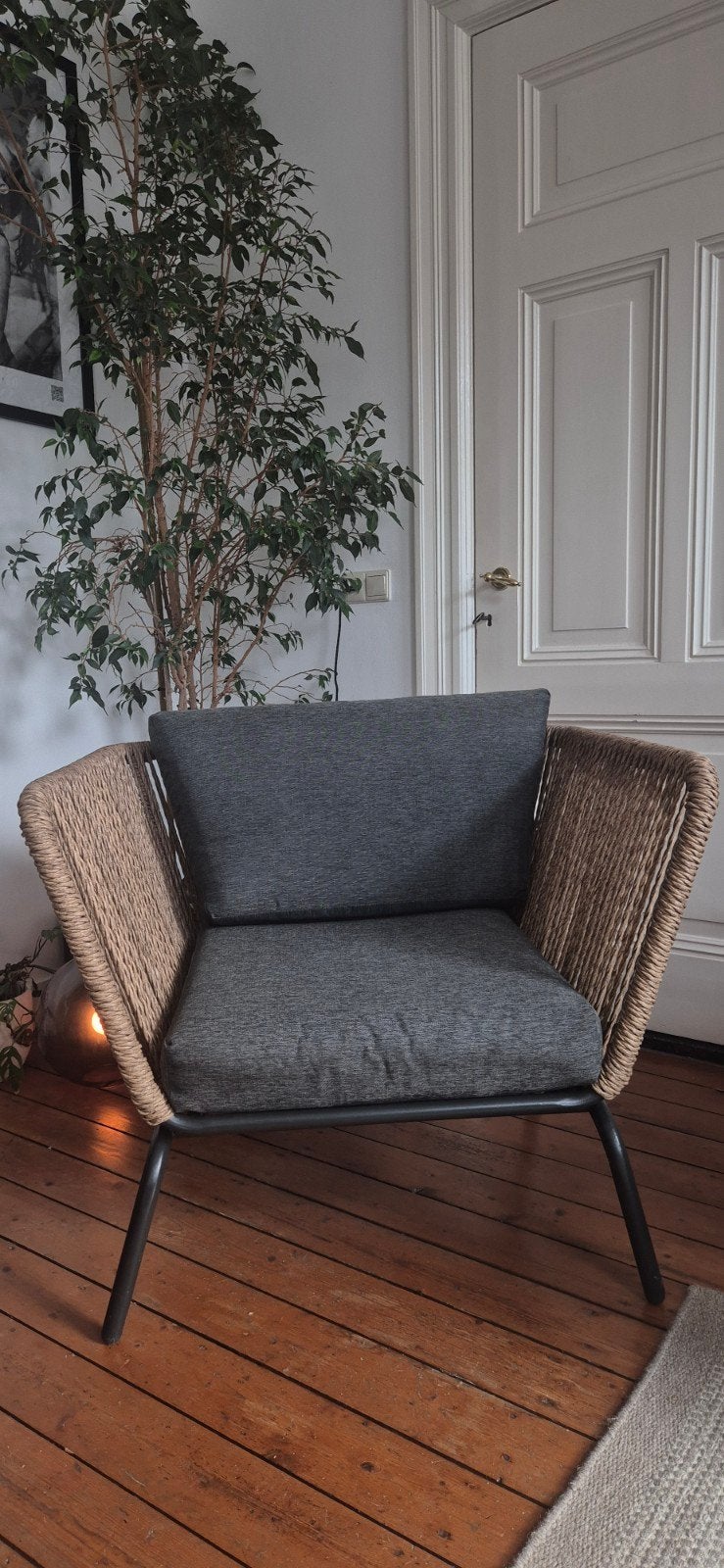 2x Intratuin Iris loungestoel naturel, Ophalen, Gebruikt