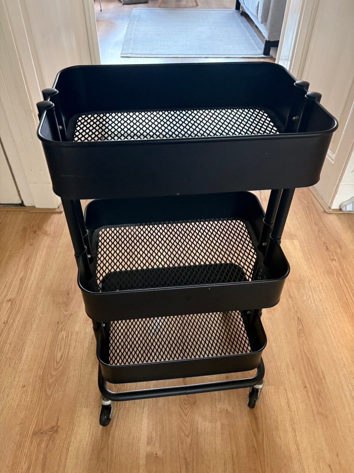 IKEA RÅSKOG Trolley, zwart, 35x45x77 cm, Ophalen, Gebruikt