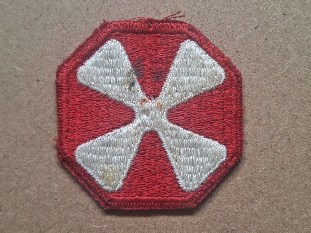 WWII US 8th army patch, Verzenden, Amerika, Embleem of Badge