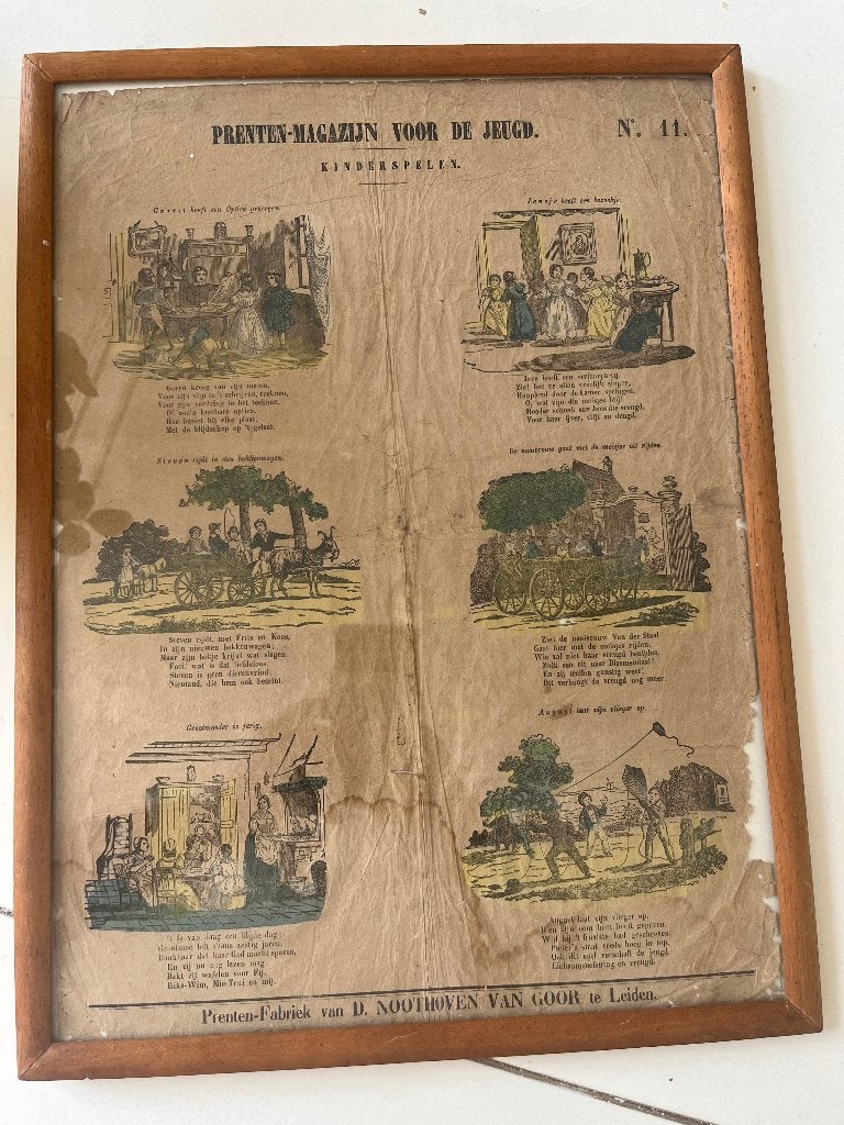 Antieke centsprent/ kinderprent Noothoven van Goor, Gebruikt, Ophalen of Verzenden, Voor 1940, Prent