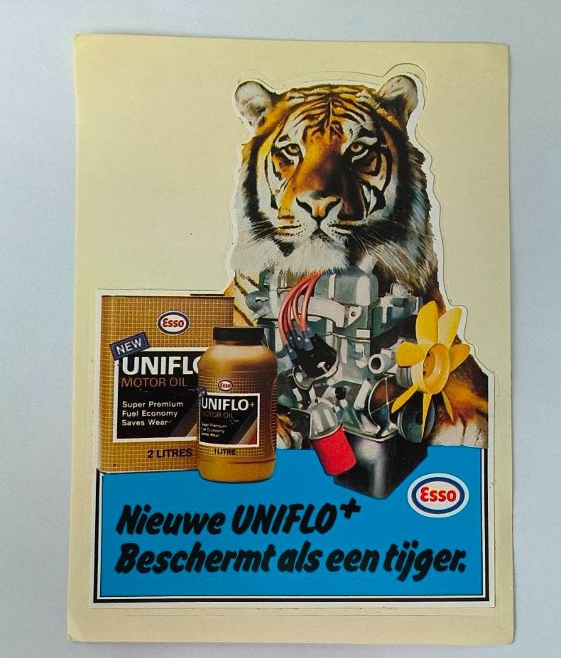 Sticker Esso Uniflo +, Ophalen of Verzenden, Zo goed als nieuw, Merk