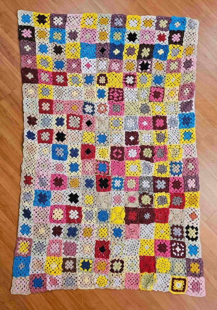 Vrolijke granny square 142/90 cm, Gebruikt, Etten-Leur, DJT@dejuistetoon.eu, Ophalen of Verzenden