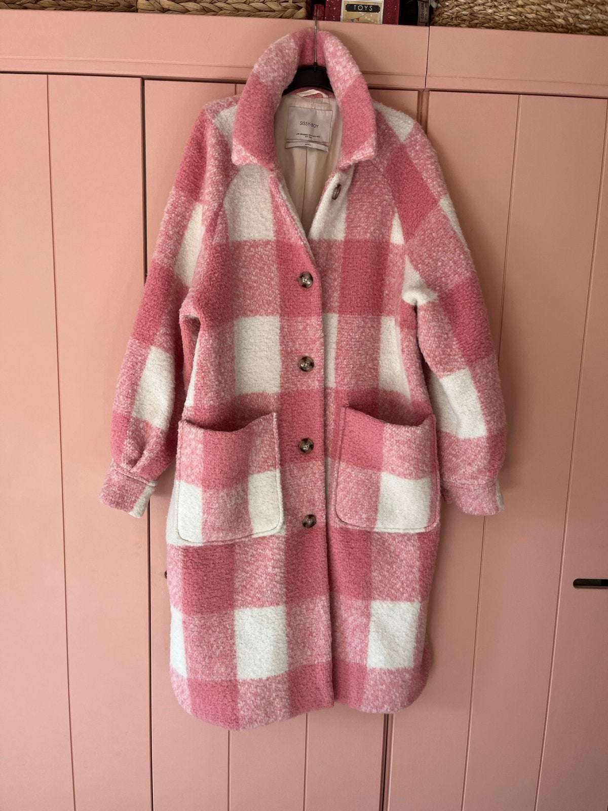 Sissy Boy jas met wol, roze/wit geruit, maat S/M, Ophalen of Verzenden, Zo goed als nieuw, Maat 36 (S), Roze