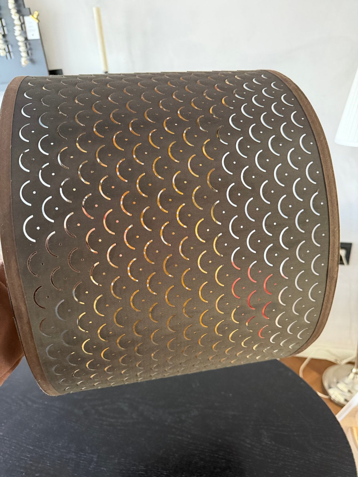 2x IKEA Nymö lampenkap, diameter 44 cm, zwart/goud, Ophalen, Bruin, Overige typen, Rond