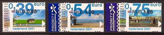 Nederland NVPH nr 1991/3 postfris Eurozegels 2001, Postzegels en Munten, Postzegels | Nederland, Ophalen of Verzenden, Na 1940