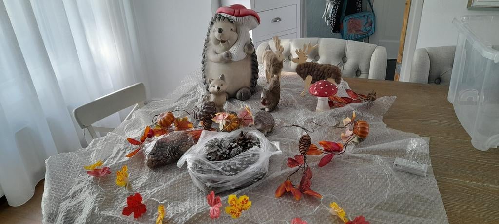 Zgan complete set Herfst Bos thema decoratie spullen, Huis en Inrichting, Woonaccessoires | Overige, Meerkleurig, Overige materialen