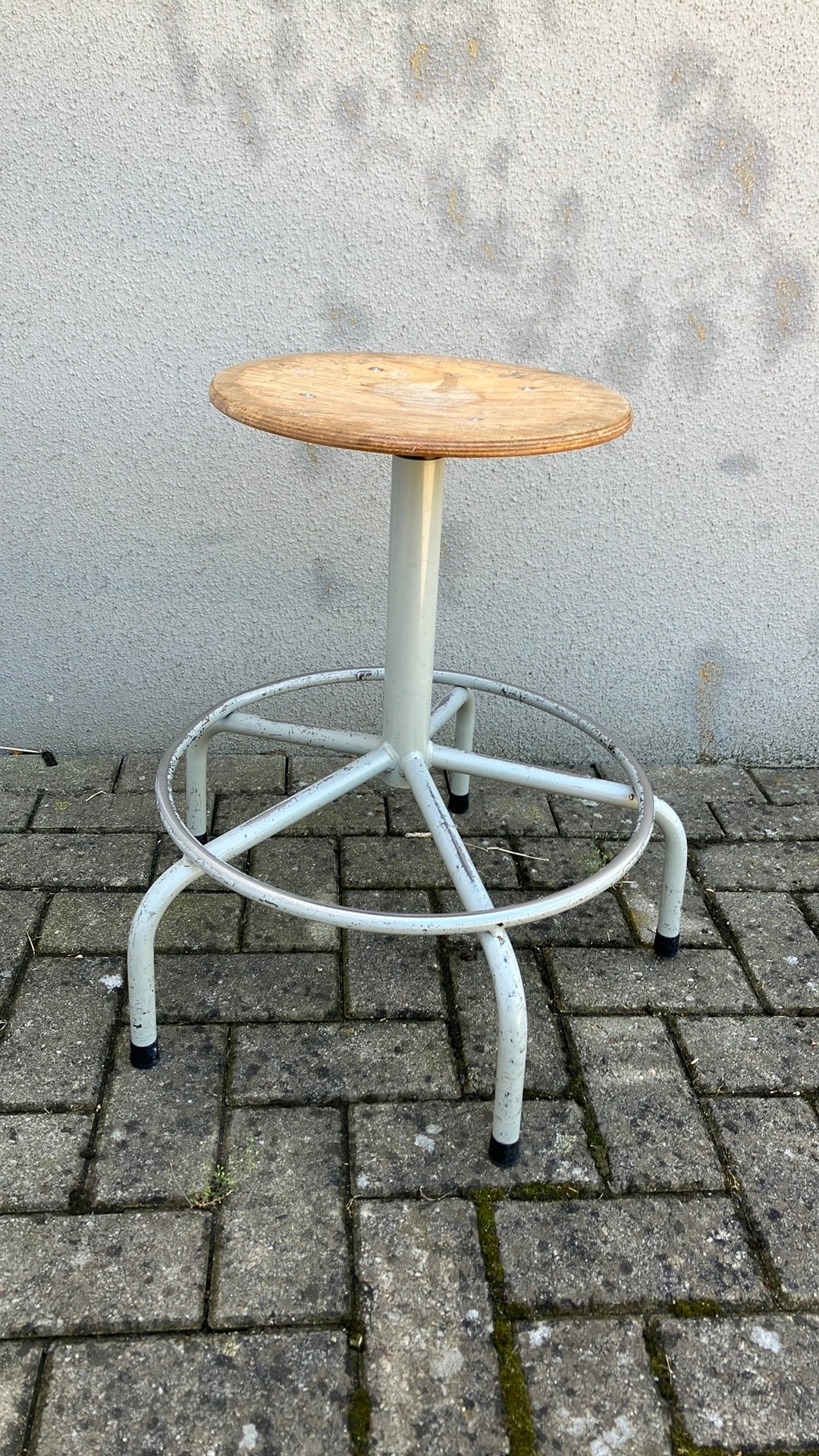 Industieel werkplaats krukje kruk, Ophalen, Zo goed als nieuw, Hout
