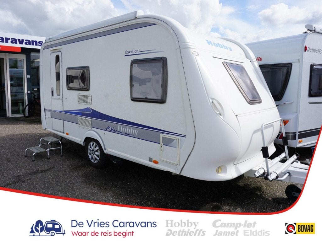 Hobby Excellent 410 SFE mover,tent,thule luifel, Caravans en Kamperen, Standaardzit, Bedrijf, 750 - 1000 kg, Overige typen