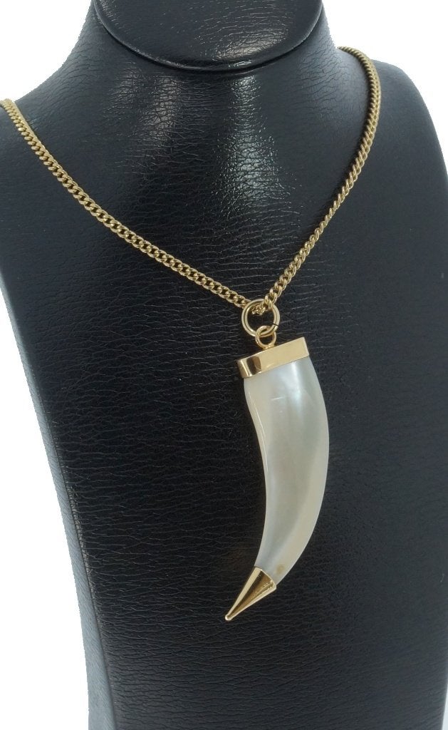 Grote 18k gouden parelmoer ketting hanger uniek fraai, Voordeelsieraden, Ophalen of Verzenden, Zo goed als nieuw, Met edelsteen