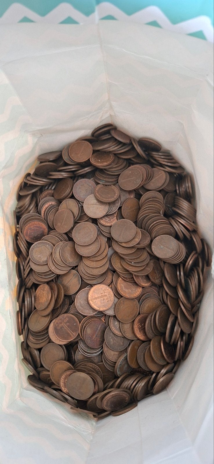7,4 kilo centen bieden, Ophalen of Verzenden, Koningin Juliana