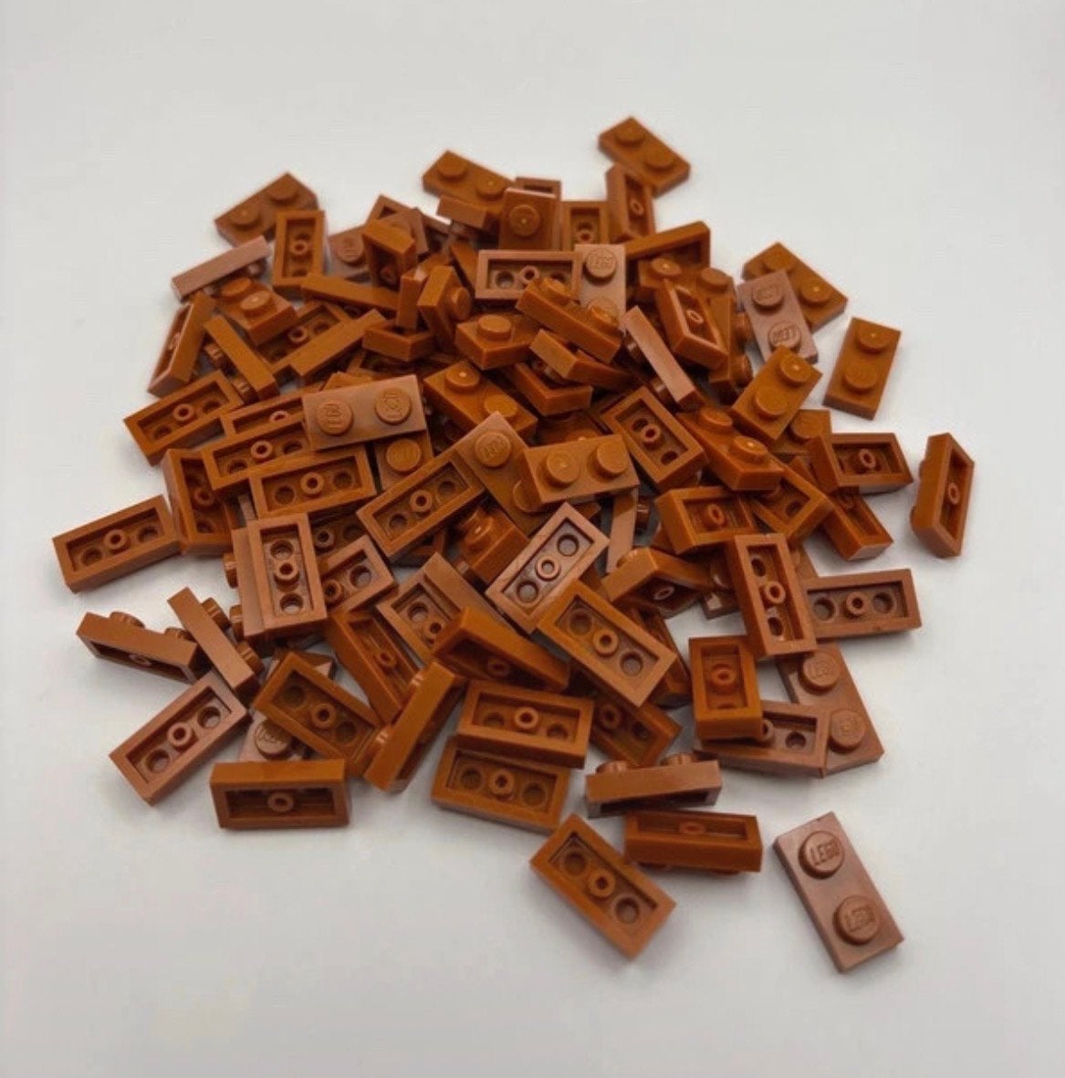 Nieuwe Lego plates 1x2 dark orange, 100 stuks, Ophalen of Verzenden, Nieuw