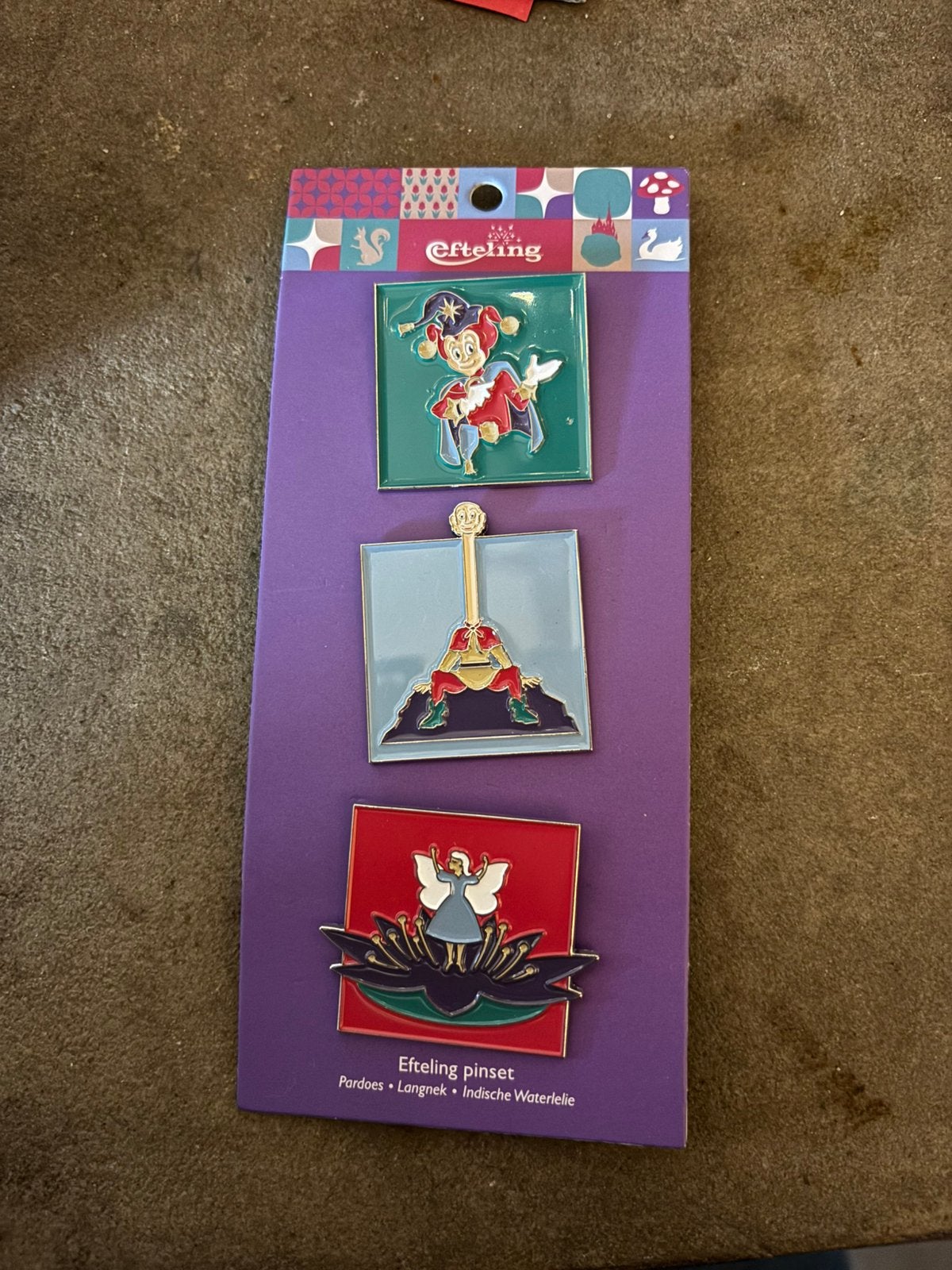 Efteling pinset Pardoes, Langnek, Indische waterlelie, Ophalen of Verzenden