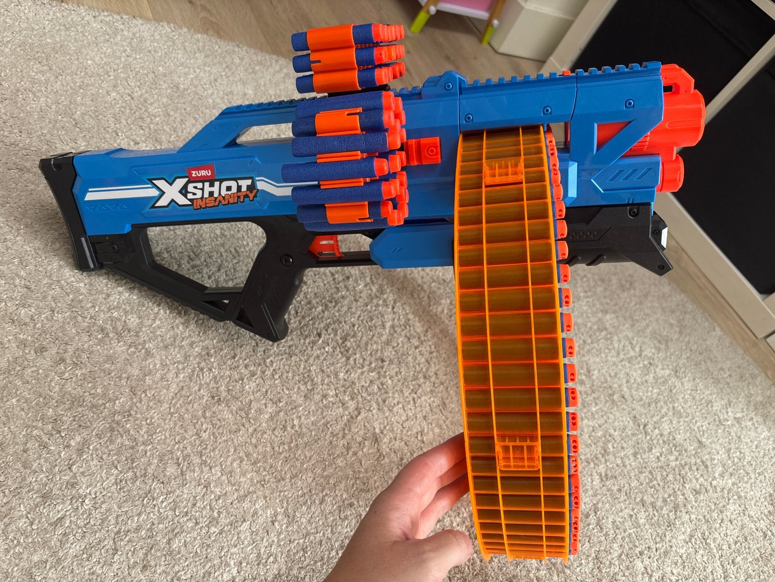 ZURU X-Shot Insanity Manic Blaster met Riem, Ophalen, Zo goed als nieuw, Jongen of Meisje