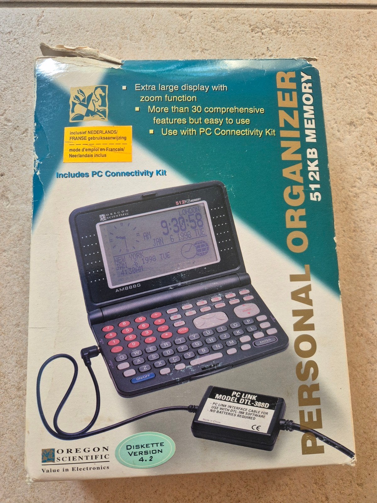 Oregon Scientific Personal Organizer 512KB met PC Kit, Ophalen of Verzenden