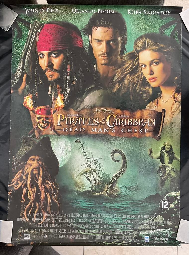 Poster Pirates o.t. Caribbean, Dead man’s chest, disney 2006, Ophalen, Gebruikt, Film en Tv