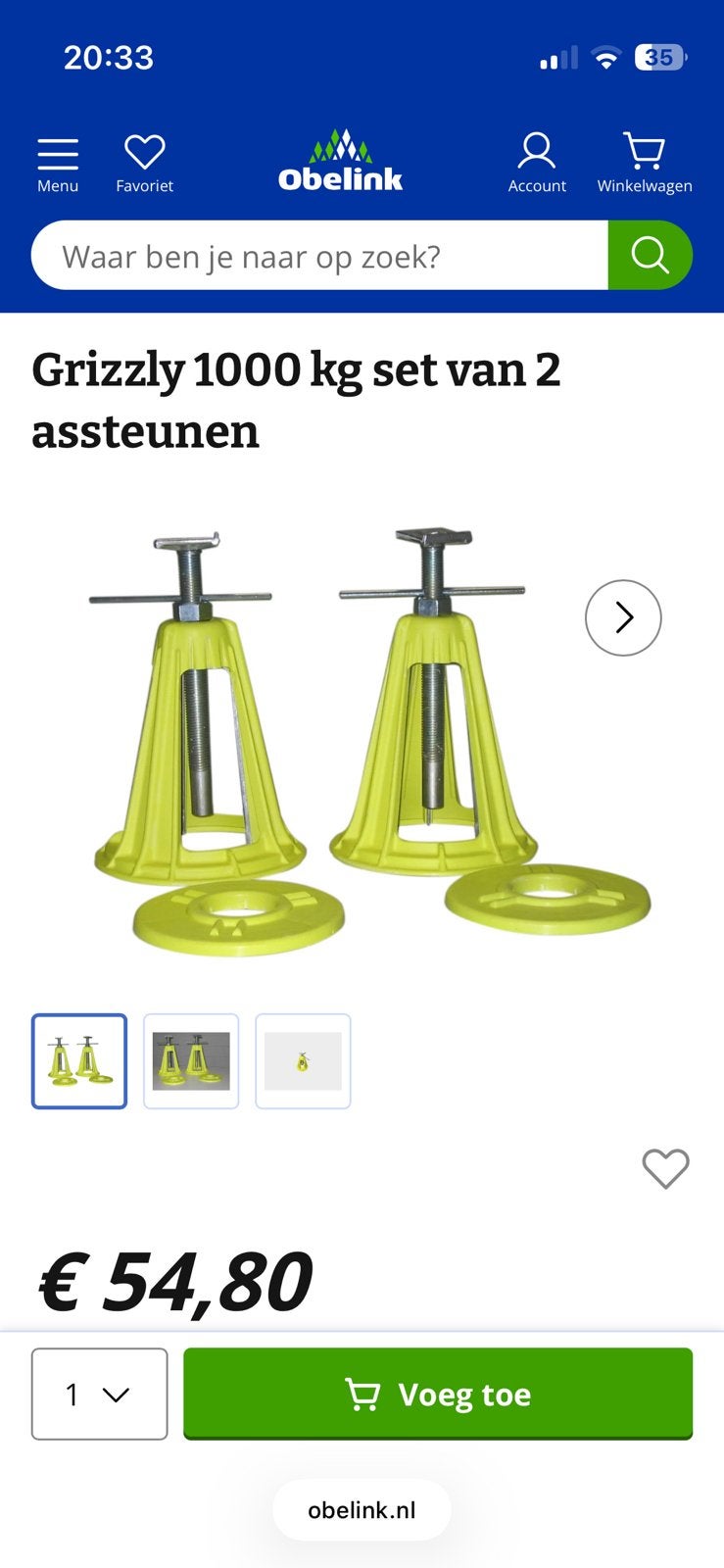 Assteunen voor camper of caravan zgan, Ophalen, Zo goed als nieuw