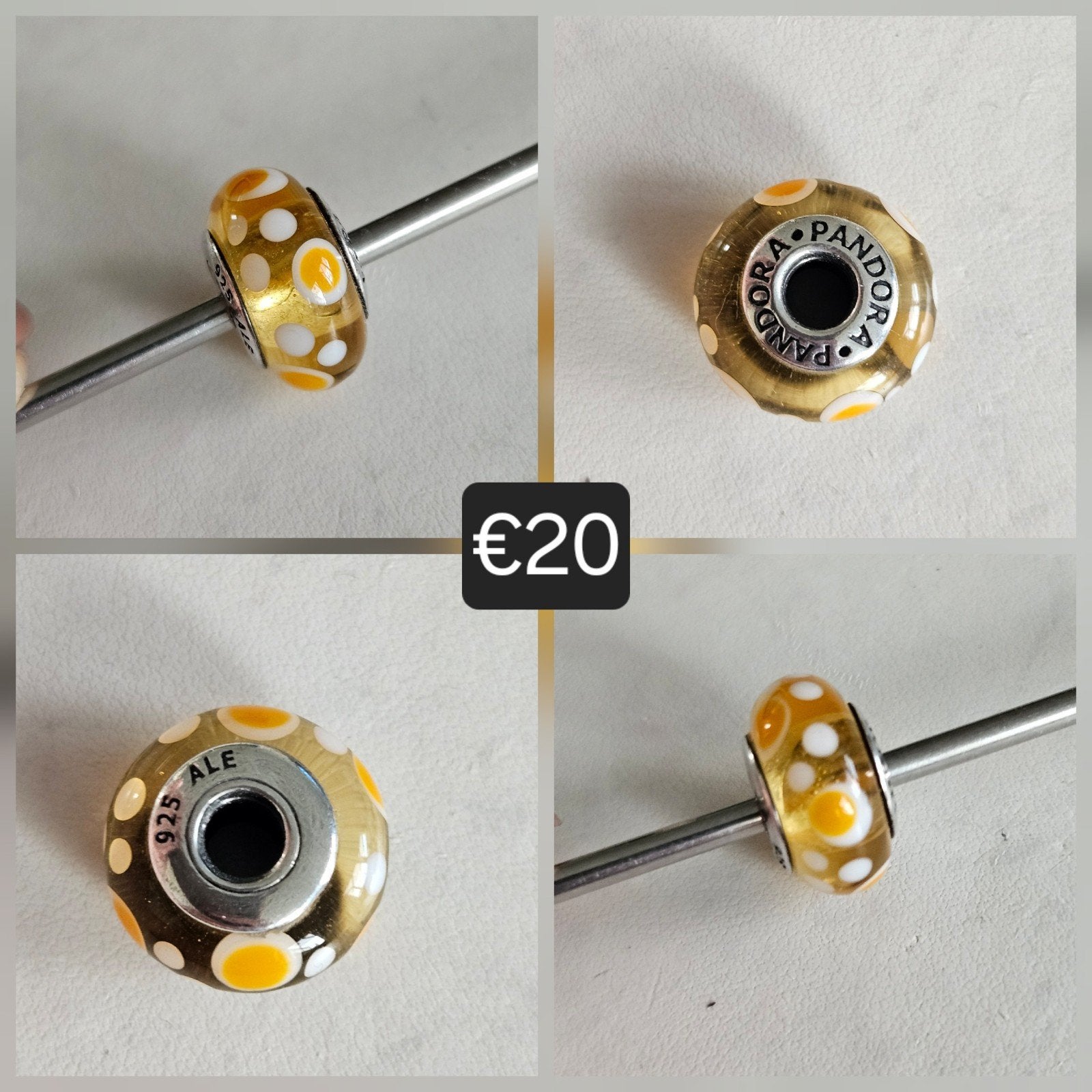 Pandora murano, Sieraden, Tassen en Uiterlijk, Bedels, Ophalen of Verzenden, Zo goed als nieuw, Zilver, Pandora
