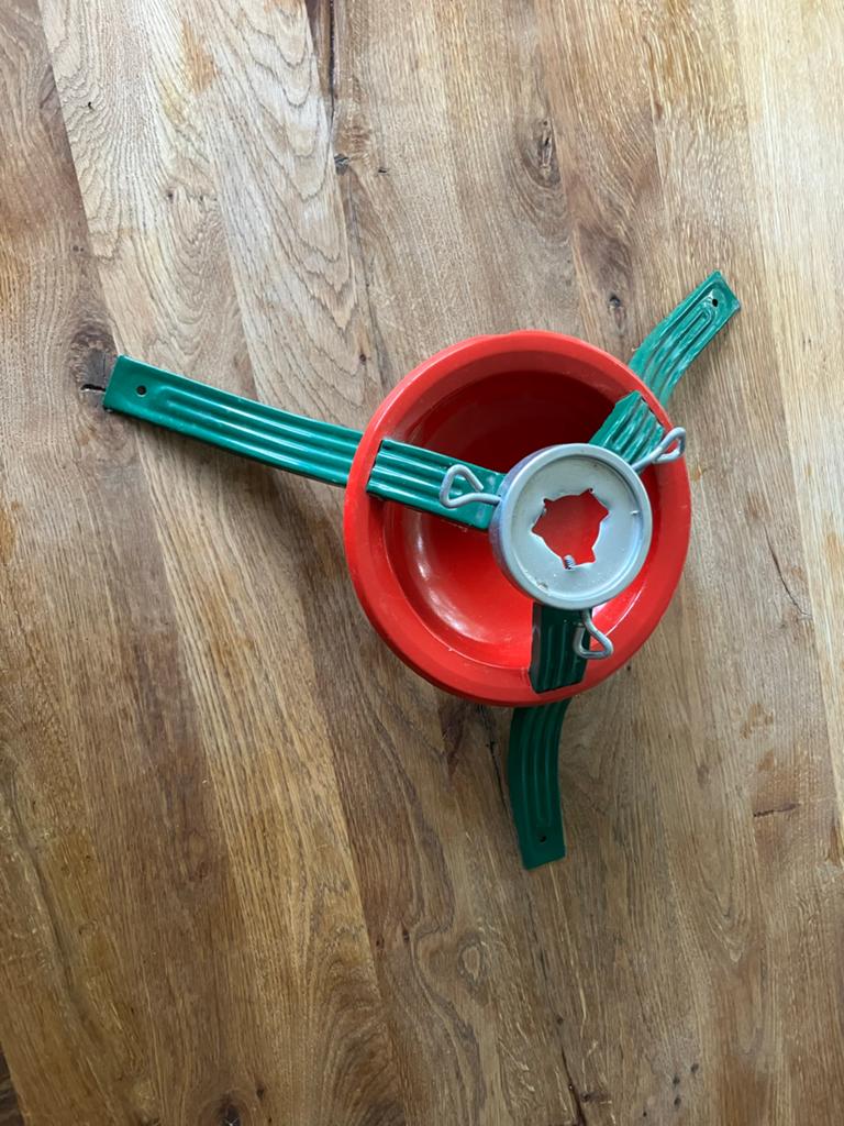 Kerstboomvoet, Ophalen, Gebruikt
