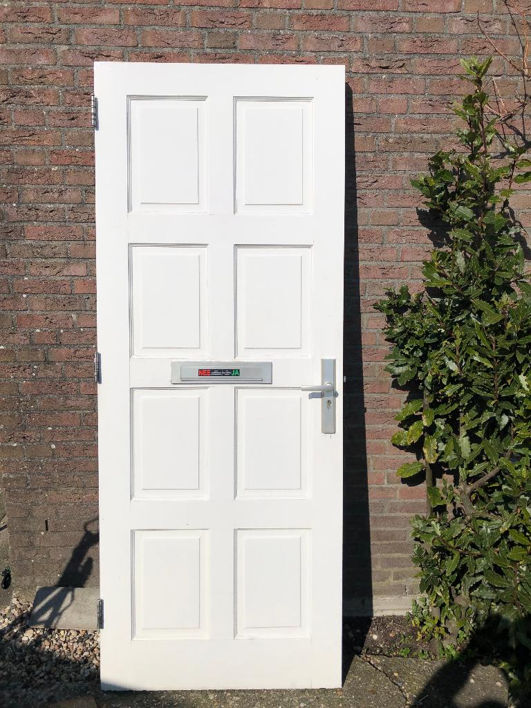 | hardhouten voordeur| buitendeur| dichte deur|211,5 x 83,5|, Ophalen, Gebruikt, 80 tot 100 cm, Buitendeur