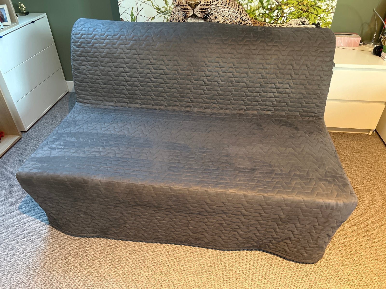 IKEA LYCKSELE LÖVÅS slaapbank 2-zits, Ophalen, Tweepersoons, Zo goed als nieuw, Grijs