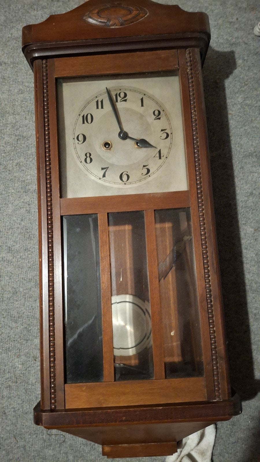 Antieke Regulateur - Wandklok met Slinger en sleutel, Antiek en Kunst, Ophalen