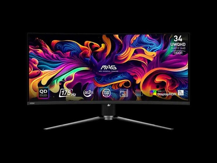 MSI MAG 341CQP QD-OLED 34 inch Ultrawide Gaming Monitor, Gebruikt, MSI MAG QD-OLED, Minder dan 1 ms, Overige typen