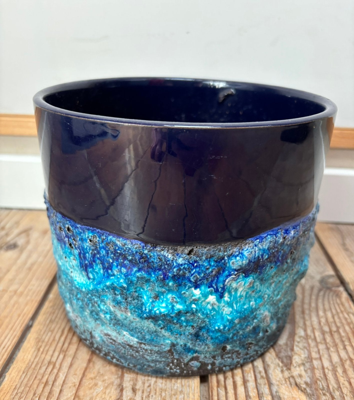 Vintage West Germany marei bloempot blauw, Verzenden