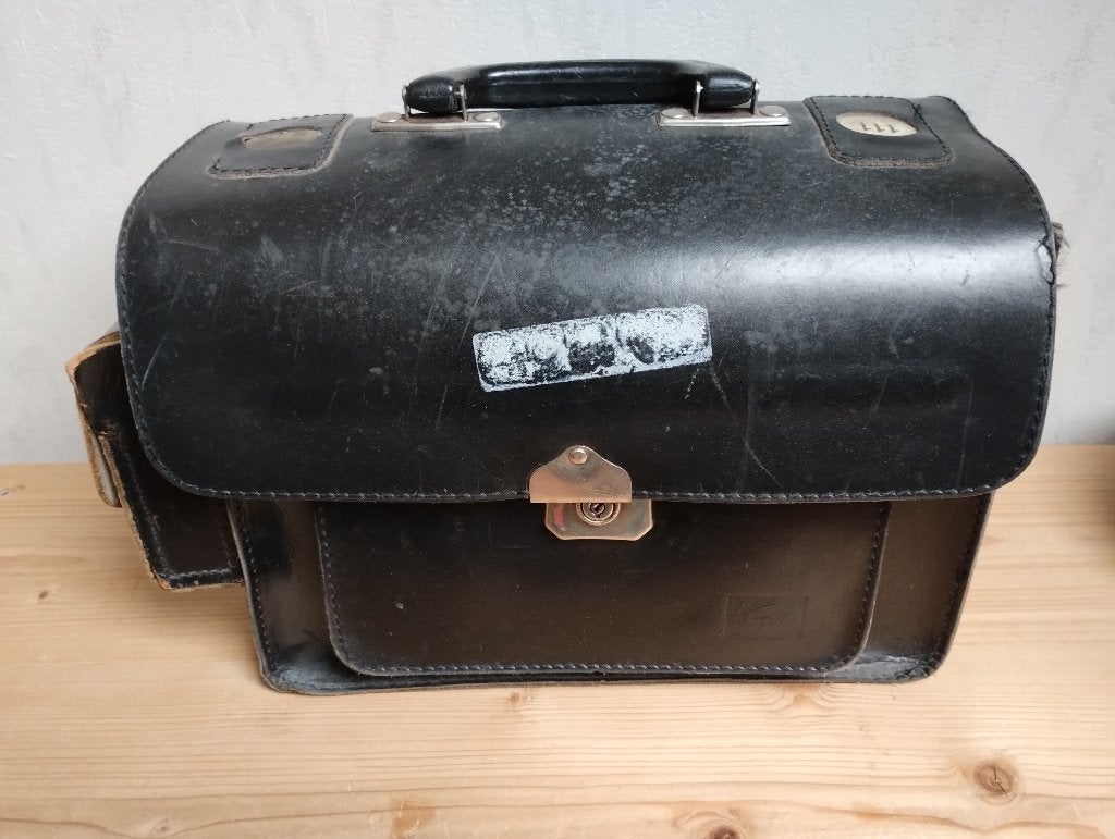 vintage lederen Chauffeurs Tas, Antiek en Kunst, Antiek | Kleding en Accessoires, Ophalen