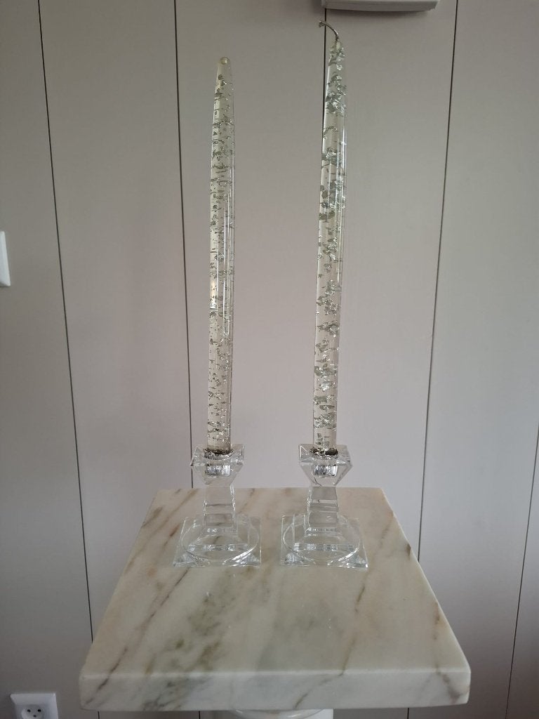 kaarsenstandaard, Huis en Inrichting, Ophalen, Gebruikt, 7 cm, Glas