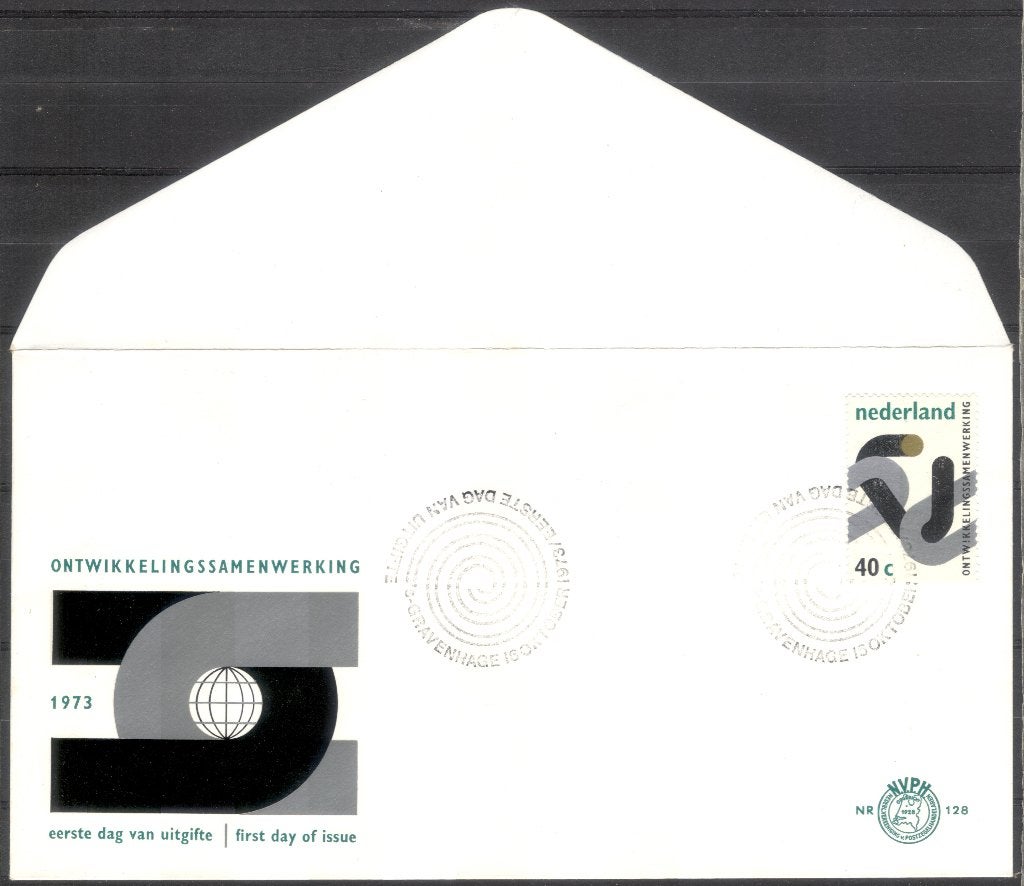 E128 - ontwikkelingssamenwerking 1973, Postzegels en Munten, Postzegels | Eerstedagenveloppen, Verzenden, Onbeschreven, Nederland